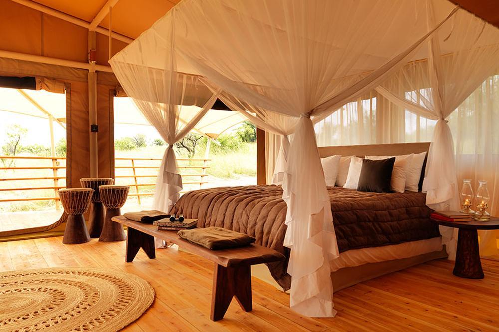 Schlafzimmer, Serengeti Bushtops Camp, Tansania Flitterwochen