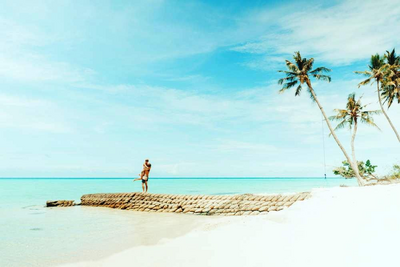 Paar am Strand von Kuba, Kuba Hochzeitsreise, Paradies