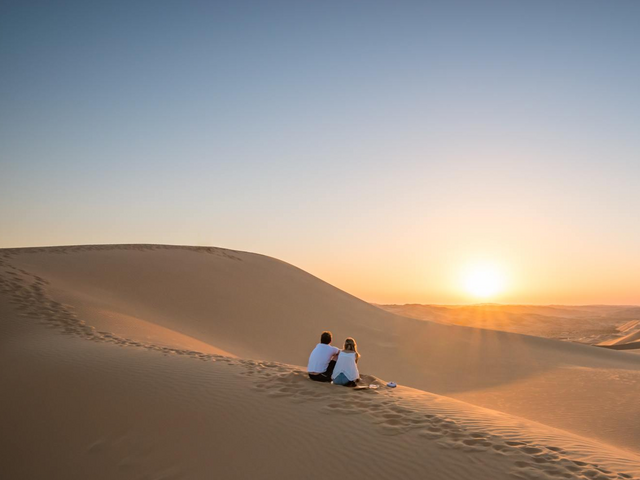 Wüste, Düne, Afrika, Hochzeitsreise, Sonnenuntergang