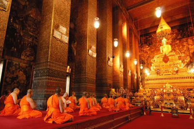 Wat Pho Tempel in Bangkok, Thailand Hochzeitsreise