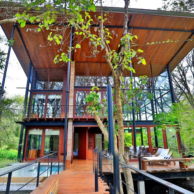 Chalet Außenansicht, Kalundewa Retreat, Dambulla, Sri Lanka Flitterwochen