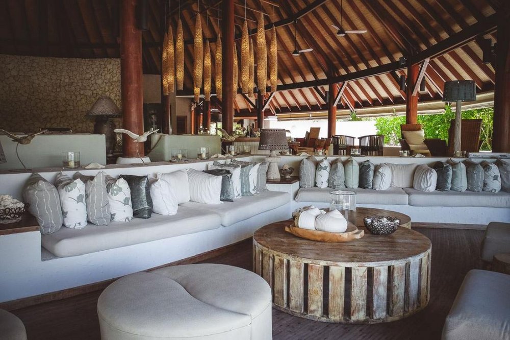Lounge, Denis Private Island, Seychellen Flitterwochen