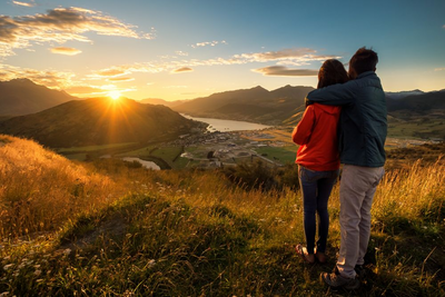 Blick über Queenstown, Neuseeland Hochzeitsreise