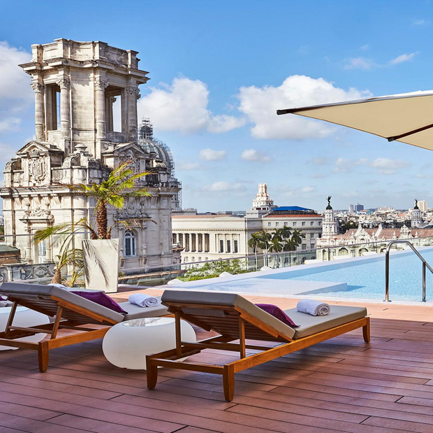Dachterrasse, Gran Hotel Manzana Kempinski, Havanna, Kuba Flitterwochen
