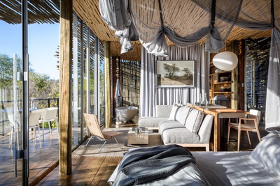 Wohnzimmer, Singita Lebombo Lodge, Südafrika Hochzeitsreise, Luxus