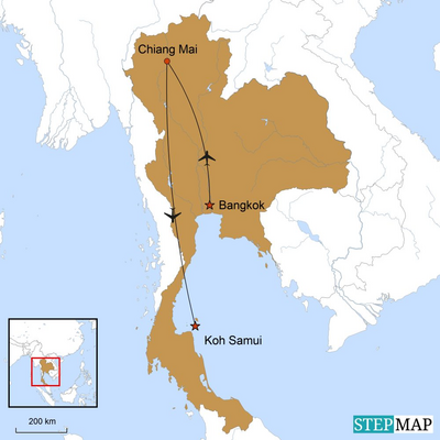 Karte, Thailand Hochzeitsreise, Ja ich Will, Hochzeitsreisen Asien