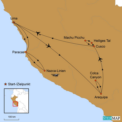 Reiseverlauf Peru Hochzeitsreise